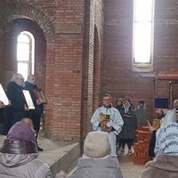 Правв. Иосифа Обручника, Давида царя и Иакова, брата Господня по плоти. Молебен в строящемся храме.(+Проповедь).