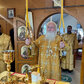 Митрополит Каширский Феогност совершил Божественную литургию и чин освящения куполов и крестов для строящегося храма.